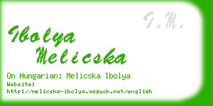 ibolya melicska business card